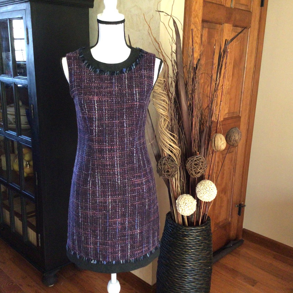 Trina Turk Purple Meadowlark Tweed Dress